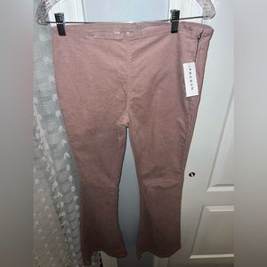 Long low rise rose flare corduroy pants